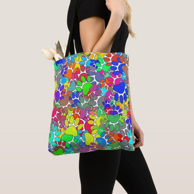 Tote Bag Beaucoup D'Empreintes de pattes De Chiens Partout (De près)