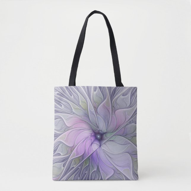Tote Bag Beauté étonnante Fleur d'art Abstrait fractal mode (Devant)