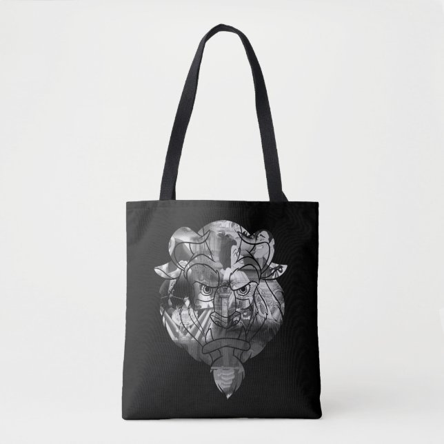 Tote Bag Beauté & La Bête | Collage B&W (Devant)