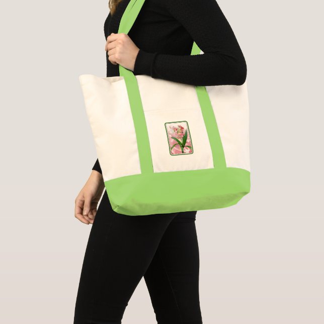 Tote Bag Beautiful Floral Themed Amaryllis (Devant (produit))
