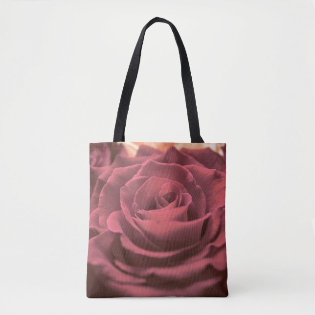 Tote Bag Beautiful red pink roses flowers photo romantic re (Devant)