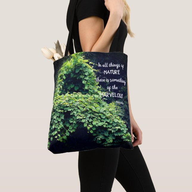 Tote Bag Beauty In Nature Vines Inspirational Quote  (De près)