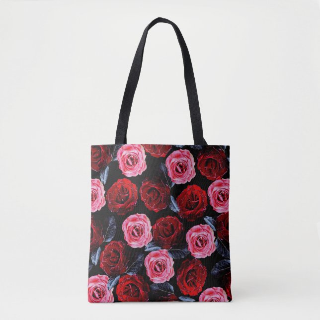 Tote Bag Beaux Roses en fleurs (Devant)
