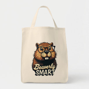 Tote Bag Beaverly Smart - Drôle Castor avec lunettes Graphi