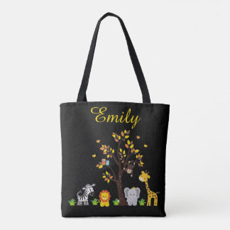 Tote Bag Bébé d'animal de crèche de safari de jungle