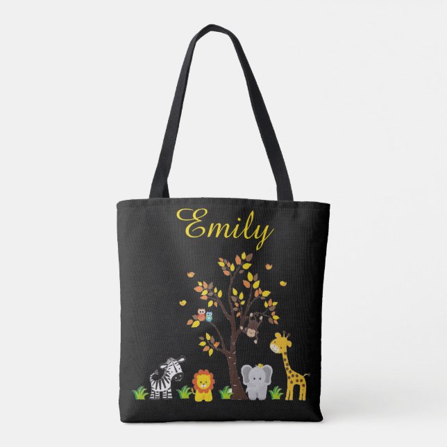 Tote Bag Bébé d'animal de crèche de safari de jungle (Dos)