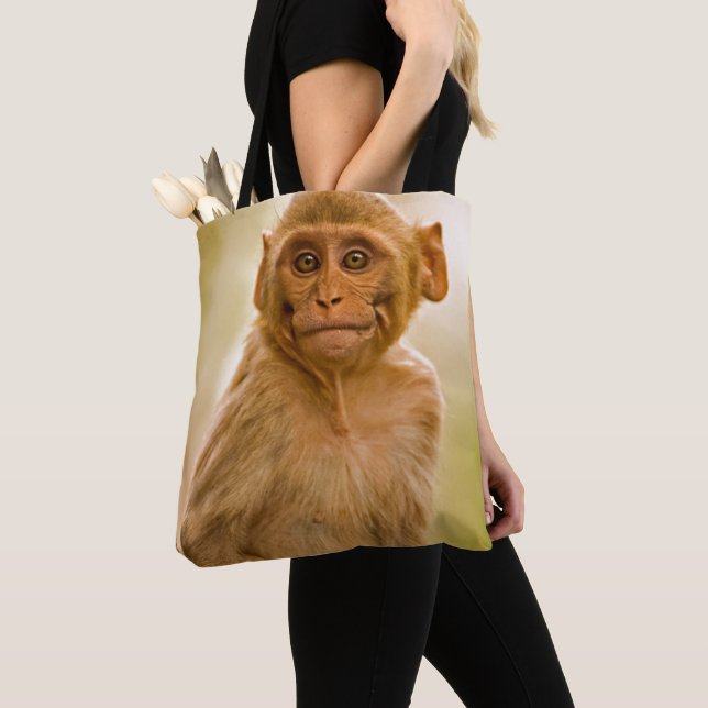 Tote Bag Bébé de Macaque de rhésus (Macaca Mulatta) | dans (De près)