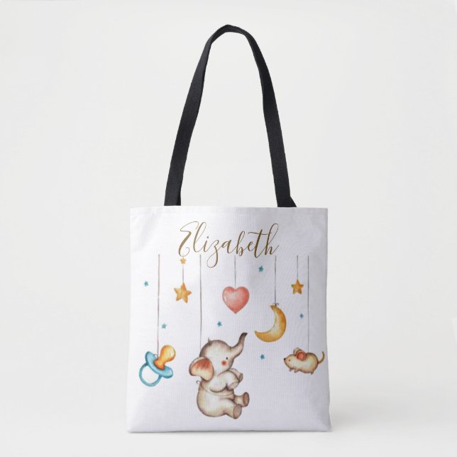 Tote Bag Bébé éléphant mignon (Devant)