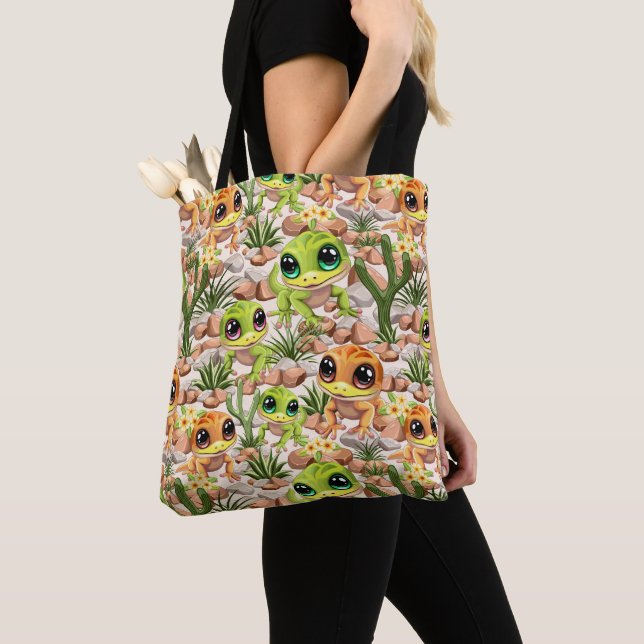 Tote Bag Bébé Geckos jote personnages de dessin (De près)