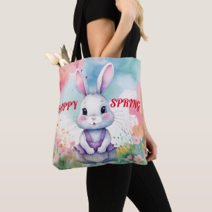 Tote Bag Bébé lapin au printemps