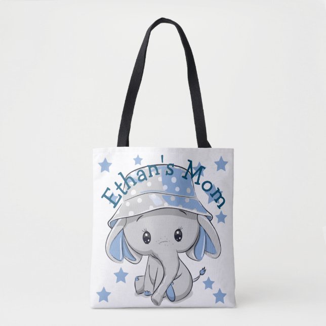 Tote Bag Bébé mignon éléphant garçon (Devant)
