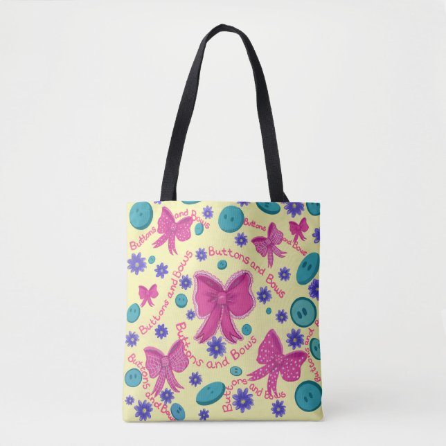 Tote Bag Bébé Petites filles Fourre-tout Boutons et vaches (Devant)