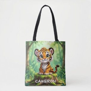 Tote Bag Bébé Tigre   Art de nurserie enfantin de dessin an