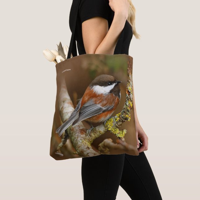 Tote Bag Bécasseau mignon à dos de châtaignier sur poirier (De près)