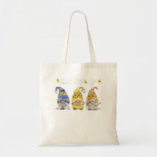 Tote Bag Bee Happy Bee Gnome Printemps Tournesol Gnome