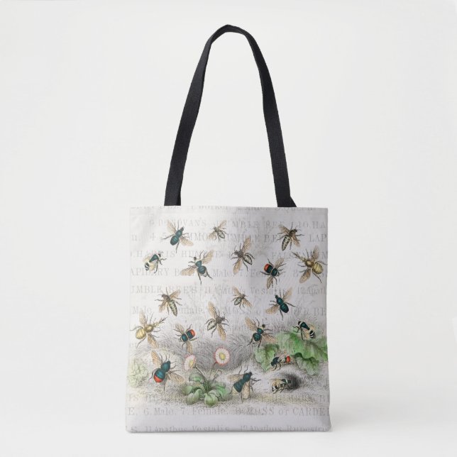 Tote Bag Bee Honey Travailleur Queen Bees Antique (Devant)