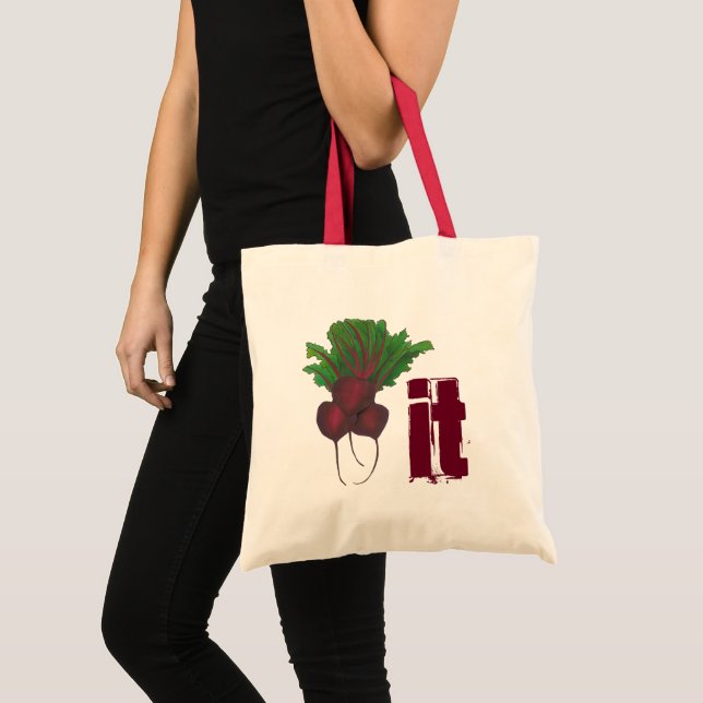 Tote Bag Beet (Beat) It Funny Red Beets Vegetable Foodie (Devant (produit))