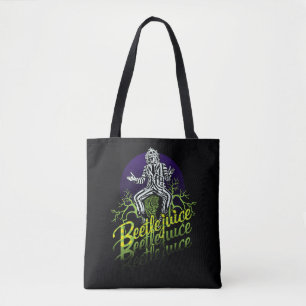 Tote Bag Beetlejus Assis sur une pierre tombale