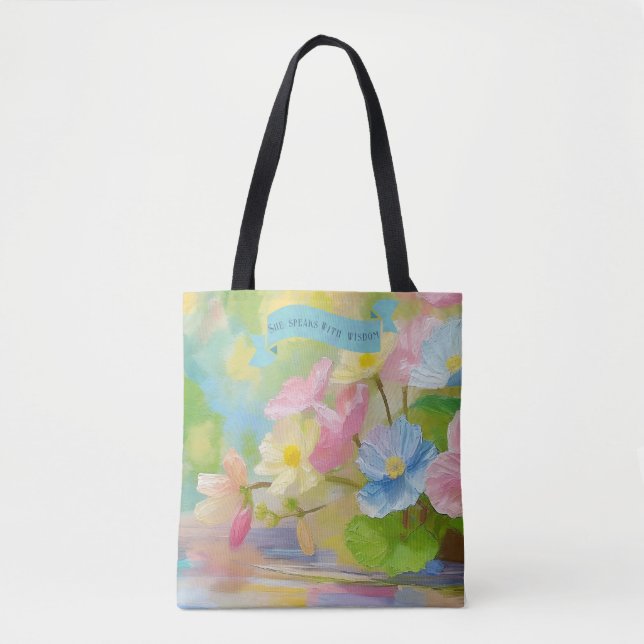 Tote Bag Bégonia Fleurs Vase, Écritures bibliques Fête des  (Devant)