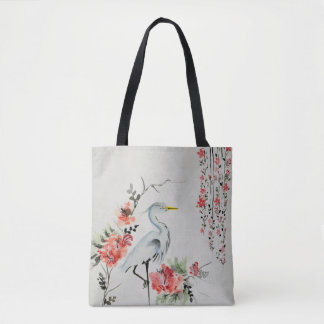 Tote Bag bel oiseau asiatique de grue
