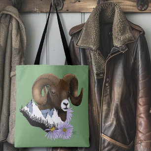 Tote Bag Bélier majestueux de gros mouton brun des montagne