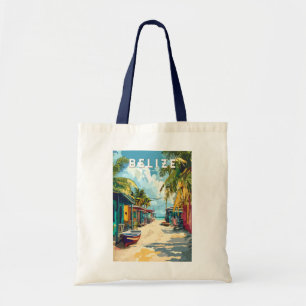 Tote Bag Belize Illustration Voyage Art Vintage