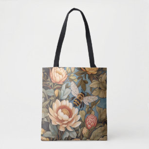 Tote Bag Belle Abeille De Jardin Avec Fleurs Protea