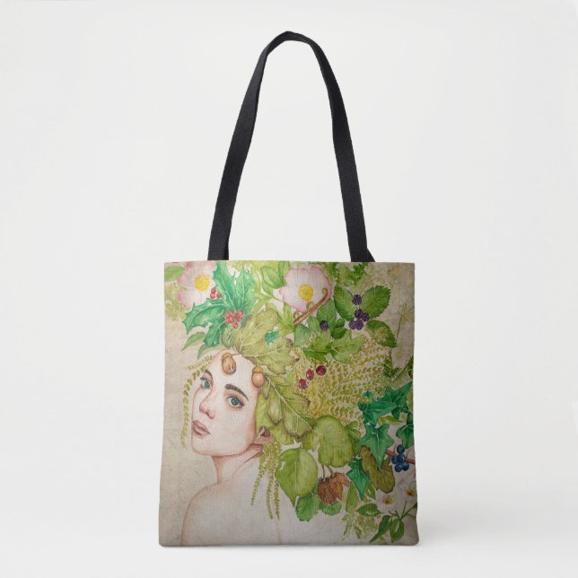 Tote Bag Belle aquarelle druide (Devant)
