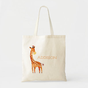 Tote Bag Belle aquarelle Giraffe Animal Personnalisé