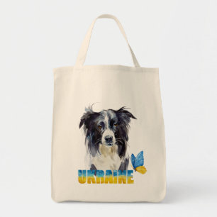 Tote Bag Belle aquarelle Ukraine Chien et Papillon 