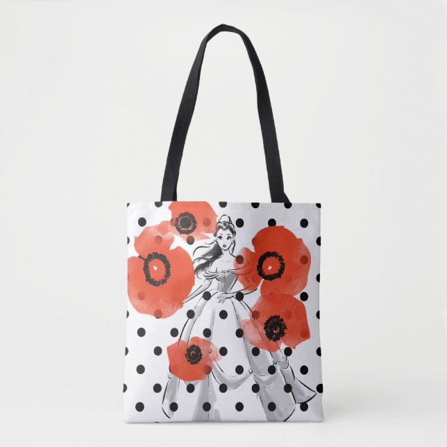 Tote Bag Belle avec des pavots et des Pois (Devant)