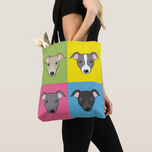 Tote Bag Belle caricature pop art italien grisâtre coloré