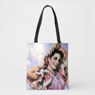 Tote Bag Belle danseuse de flamenco espagnole en Poka Rouge