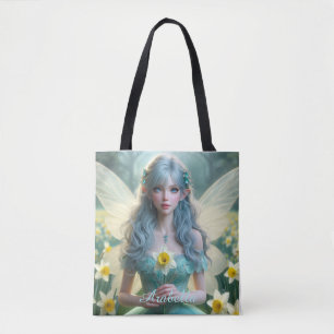 Tote Bag Belle fée de mars dans les jonquilles