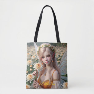 Tote Bag Belle Fée Novembre en Chrysanthèmes