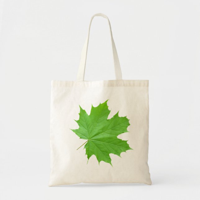 Tote Bag Belle Feuille d'érable verte heureuse (Devant)