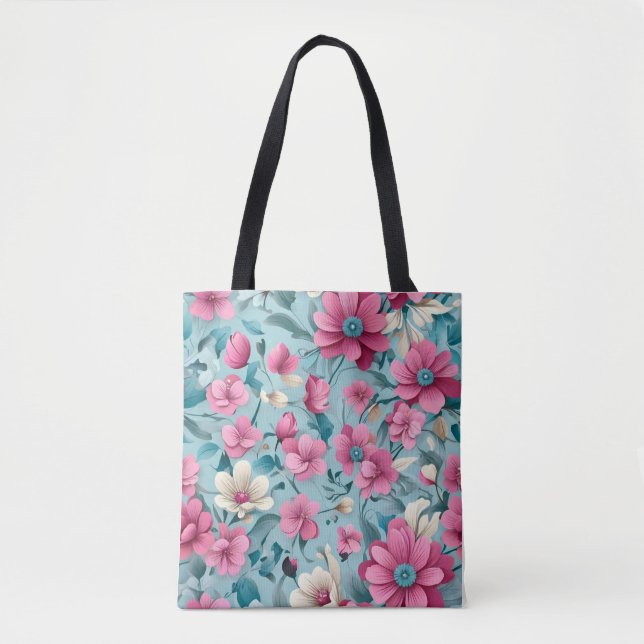 Tote Bag Belle fleurs vectorielles florales Motif sans cout (Devant)