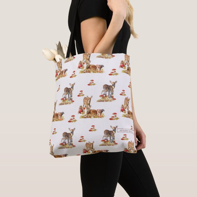 Tote Bag Belle Forêt Animale Automne Motif Art (De près)