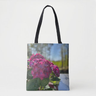 Tote Bag Belle hydrangée violette fleurie fourre-tout