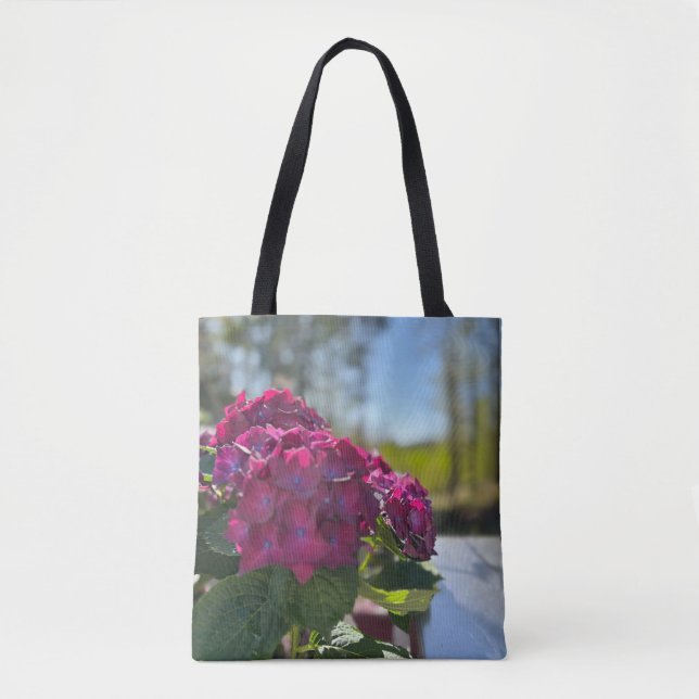 Tote Bag Belle hydrangée violette fleurie fourre-tout (Devant)