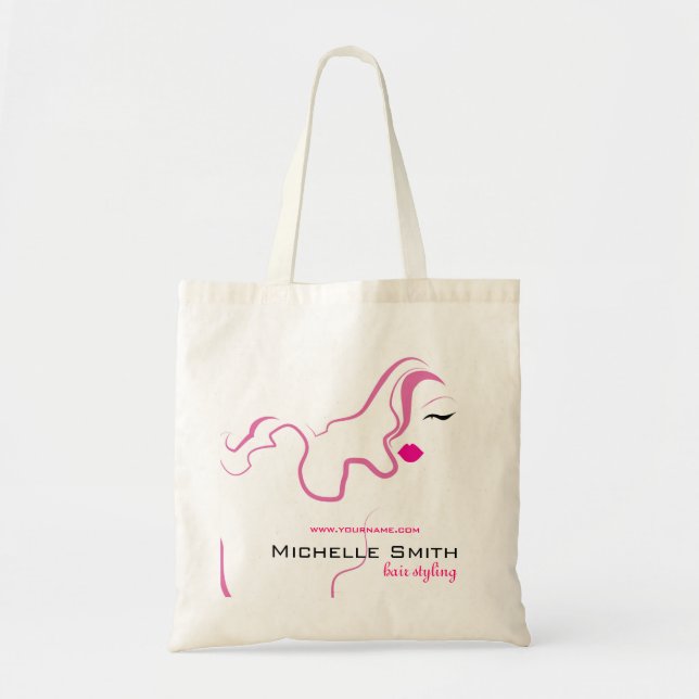 Tote Bag Belle icône fille cheveux rose coiffure marque (Devant)
