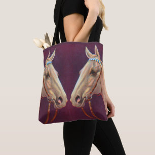 Tote Bag belle impression de chevaux blancs