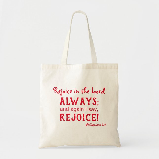 Tote Bag Belle joie dans le Seigneur Rouge et Blanc (Devant)
