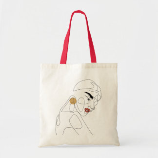 Tote Bag Belle Madame avec schéma minimal rouge à lèvres