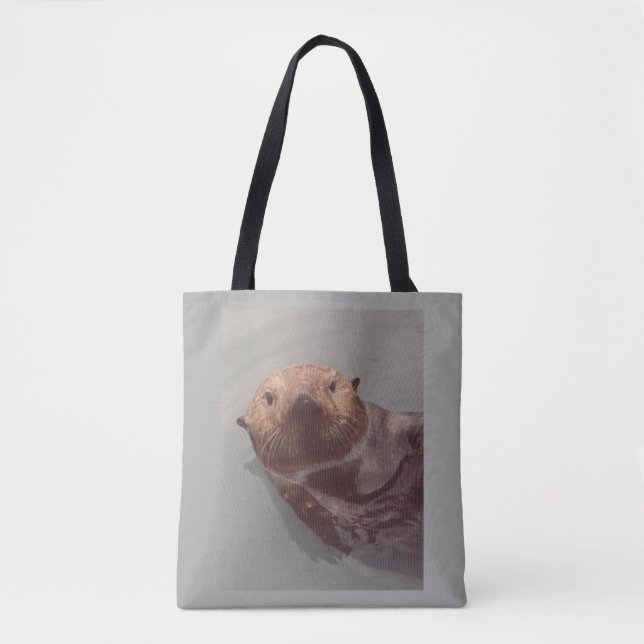 Tote Bag Belle Mer Otter Vue Océan Baignade Conçue (Devant)