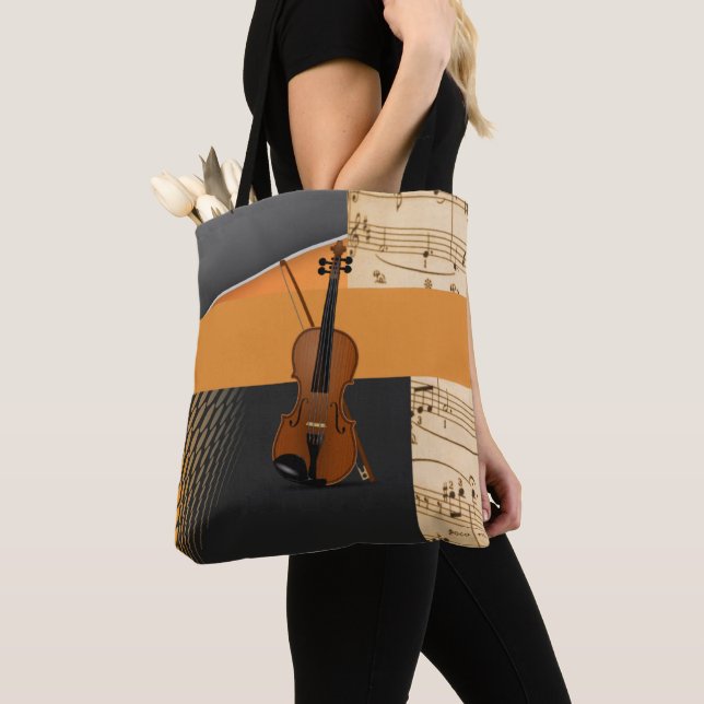Tote Bag Belle musique abstraite violon design (De près)