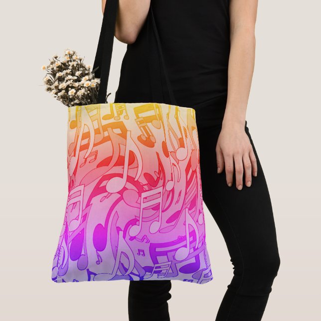 Tote Bag Belle musique Joyeuses couleurs vives notes musica (De près)
