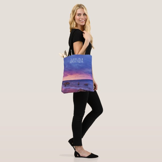 Tote Bag Belle photo côtière du coucher de soleil (Sur le modèle)