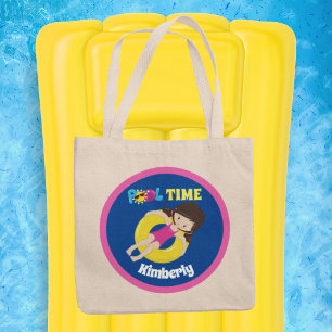 Tote Bag Belle Piscine Fête Nage Anniversaire Fille Personn