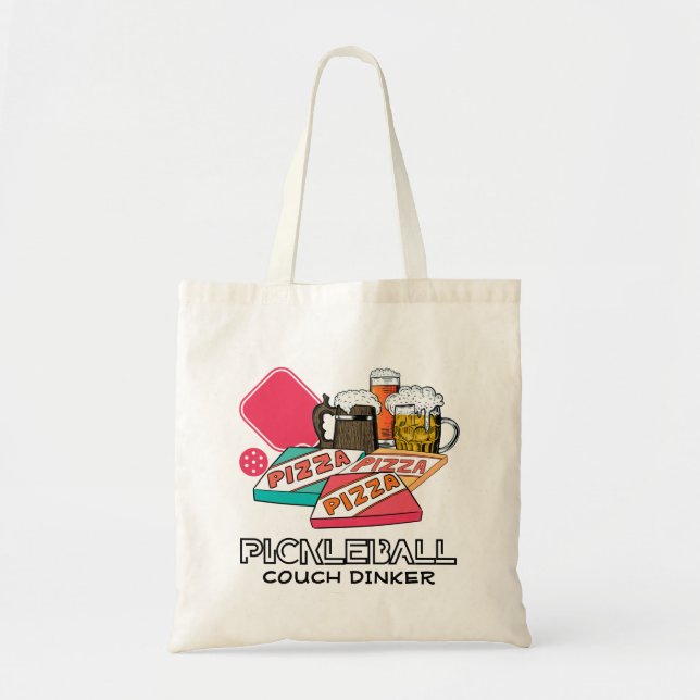 Tote Bag Belle Pizza Couch Dinker PICKLEBALL (Devant)
